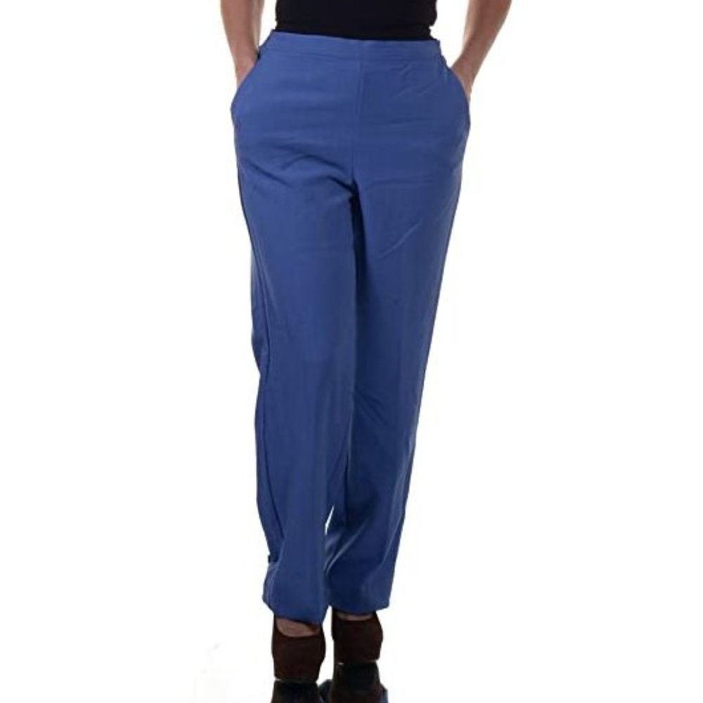 Alfred Dunner Dress Pants 12 Blue‎ Proportion Short 12S Womens NWT Pull On